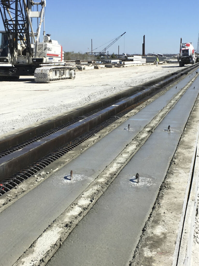 Freshly poured piles