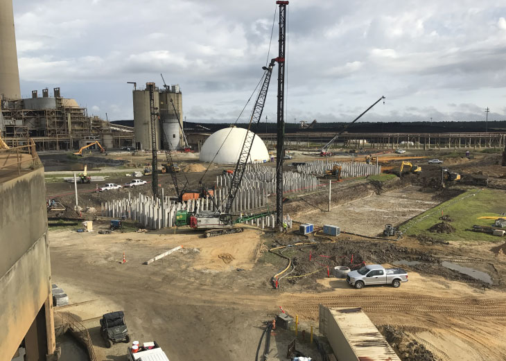 Aerial view of construction site